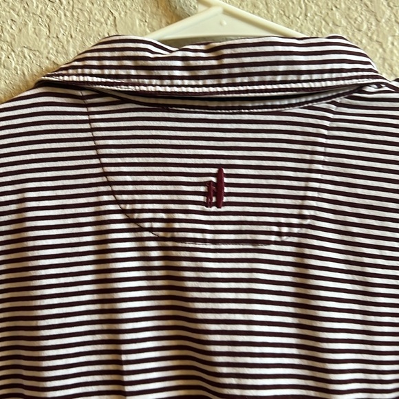 Johnnie O Burgundy & White Striped Golf Polo Shirt Size XXL Gently Used - Picture 5 of 10